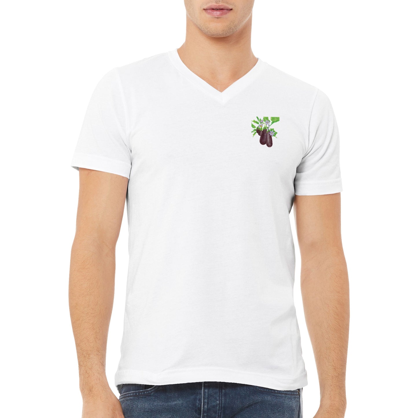 Premium Unisex V-Neck T-shirt Eggplant