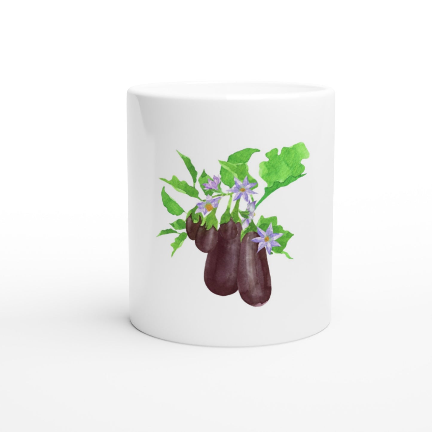 White 11oz Ceramic Mug Eggplant