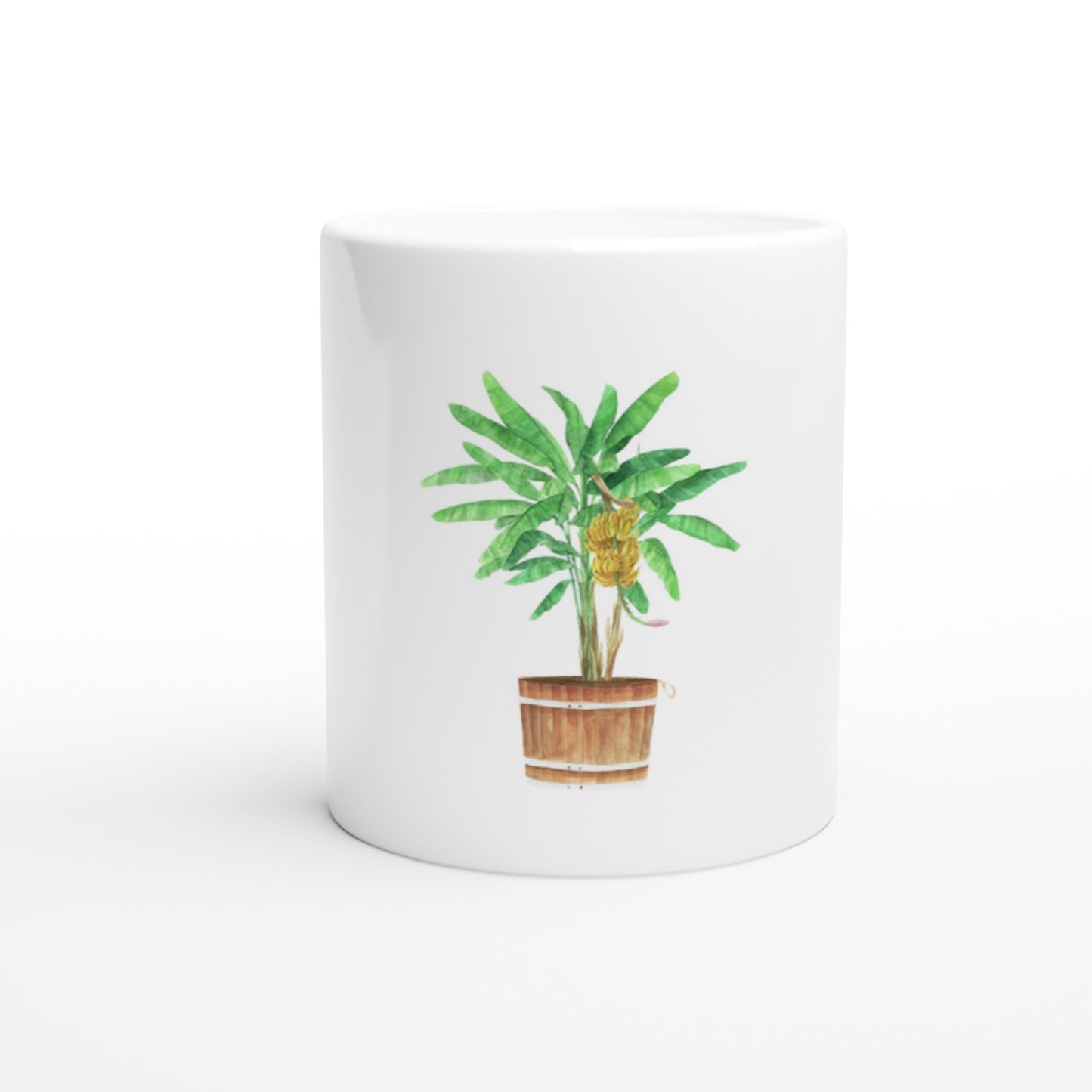 White 11oz Ceramic Mug Banana